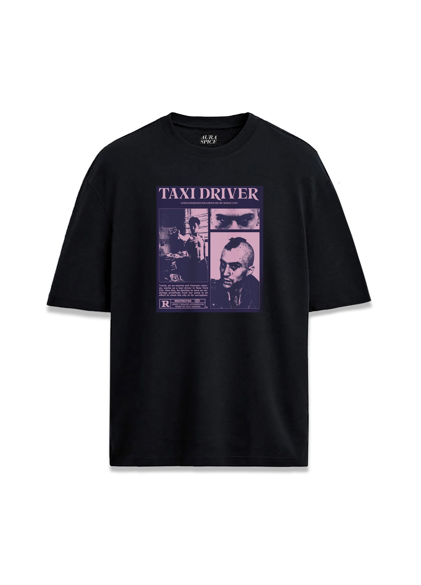 Taxi Driver Film Sahnesi Afiş Kolaj Baskılı Oversize Unisex Tişört