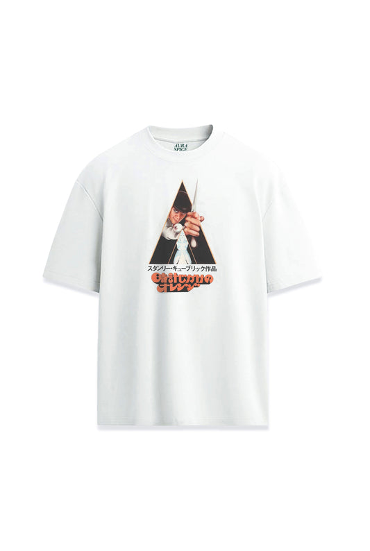 Clockwork Orange Otomatik Portakal Filmi Japonca Baskılı Oversize Tişört