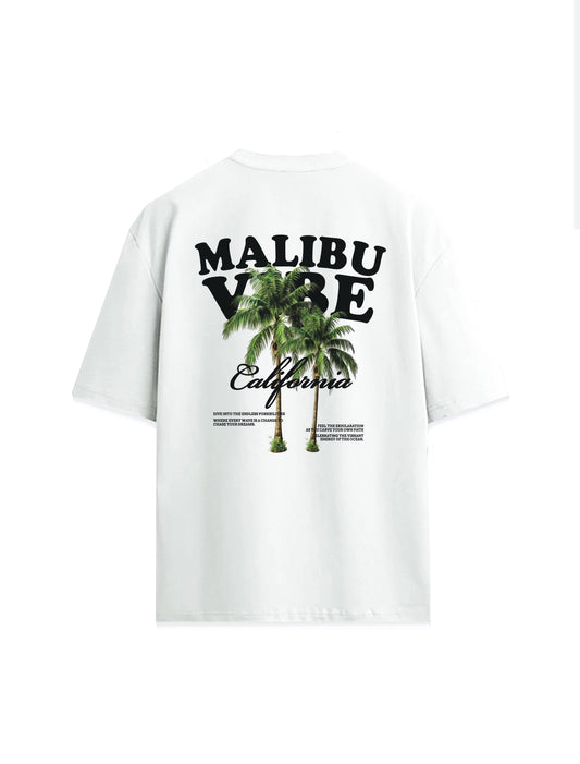 Malibu Vibes Özel Tasarım Ön Arka Baskılı Oversize Unisex Premium Tişört