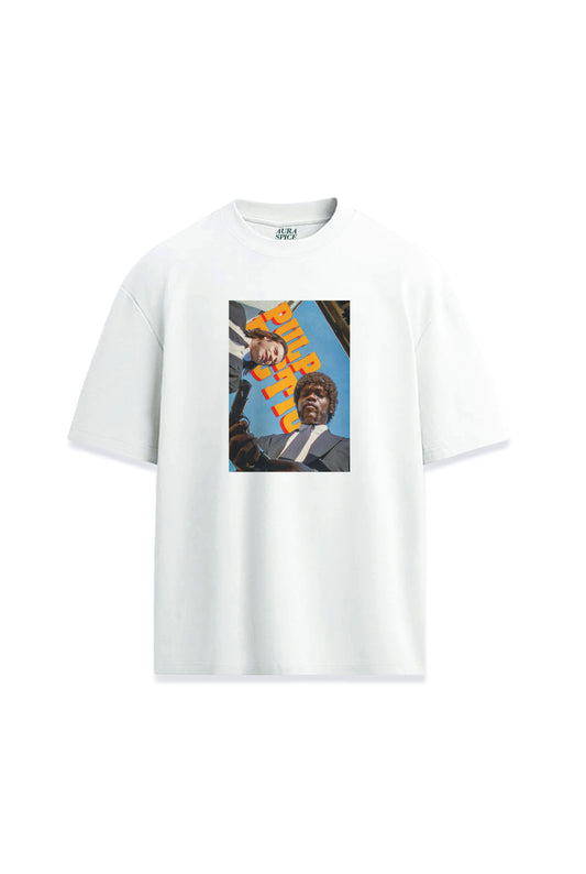 Pulp Fiction Film Sahnesi Özel Tasarım Baskılı Oversize Unisex Tişört