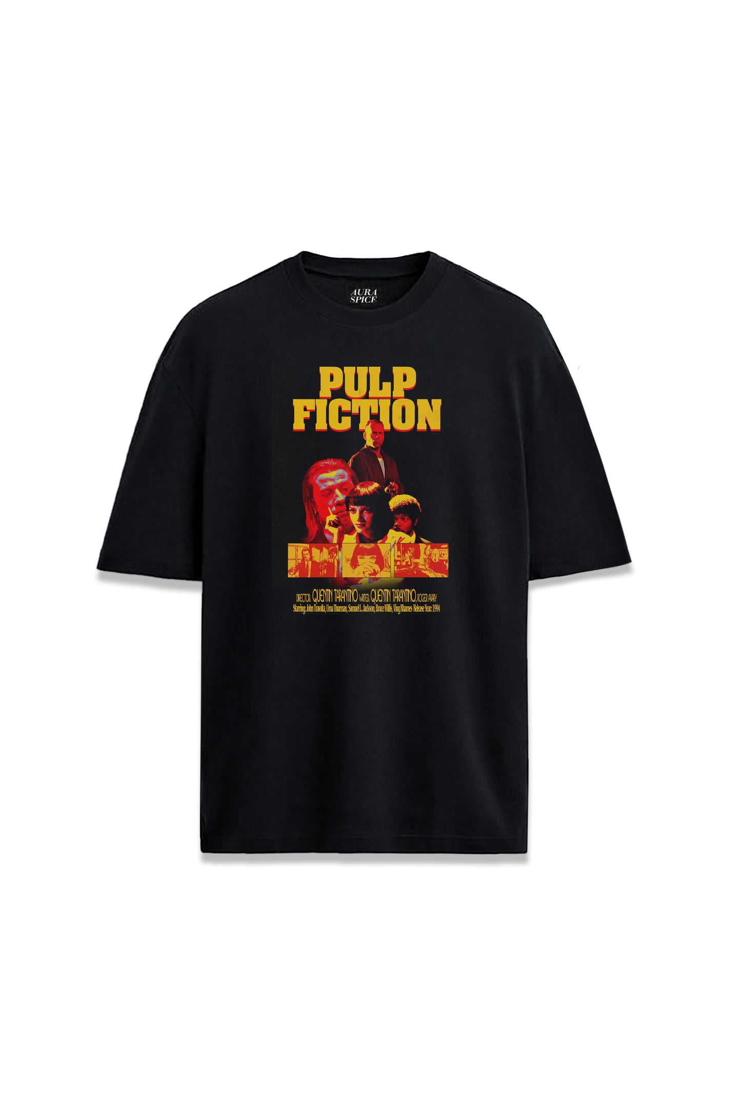 Pulp Fiction Film Afiş Özel Tasarım Baskılı Oversize Unisex Tişört
