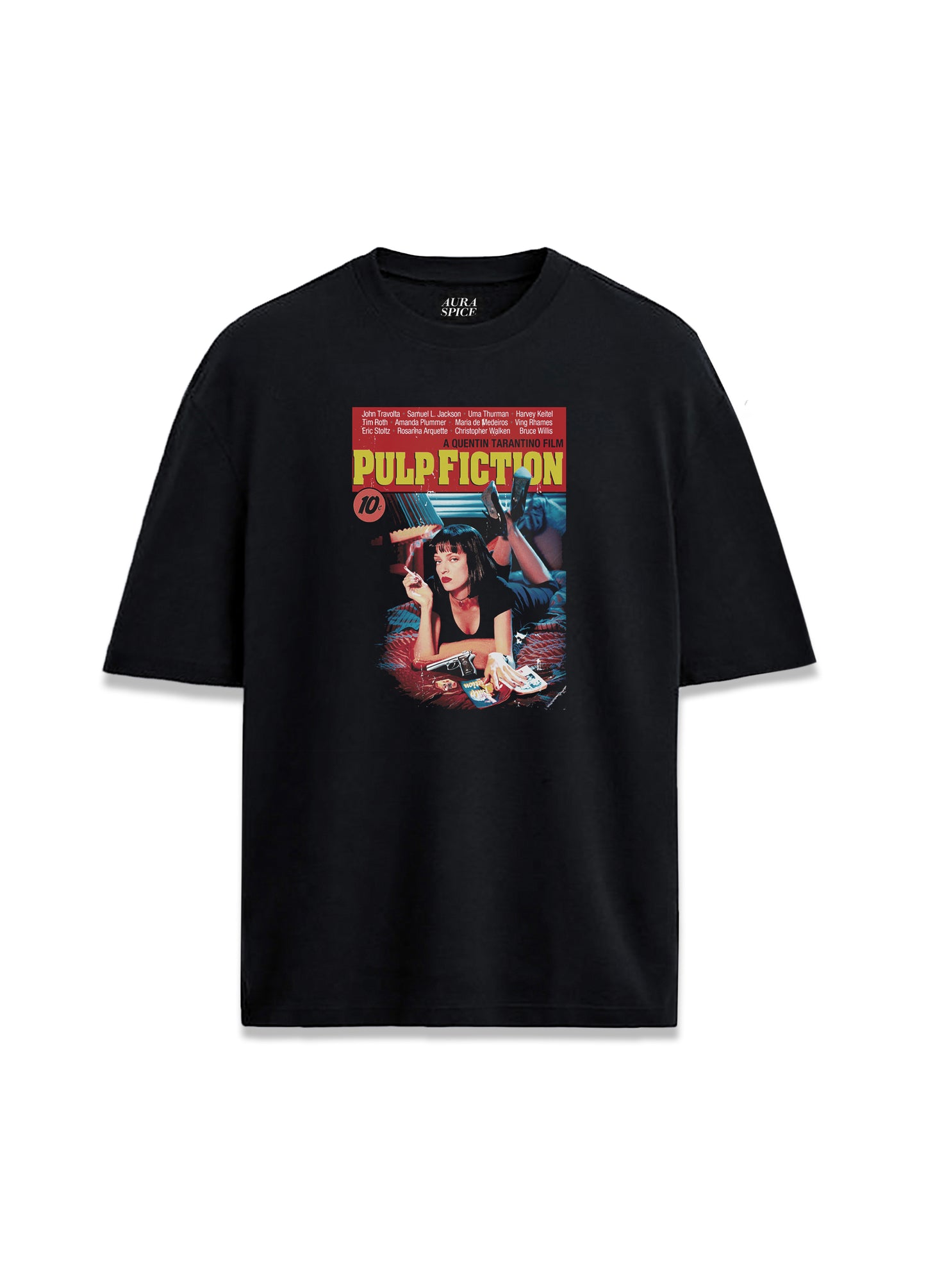 Pulp Fiction Film Afiş Özel Tasarım Baskılı Oversize Unisex Tişört