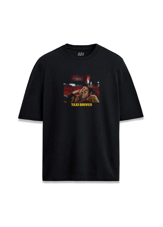 Taxi Driver Film Sahnesi Minimal Baskılı Oversize Unisex Tişört