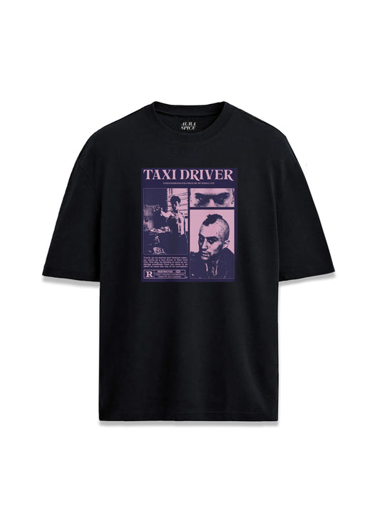 Taxi Driver Film Sahnesi Afiş Kolaj Baskılı Oversize Unisex Tişört